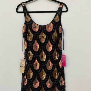 Sequin Mini Dress Black and Cooper.